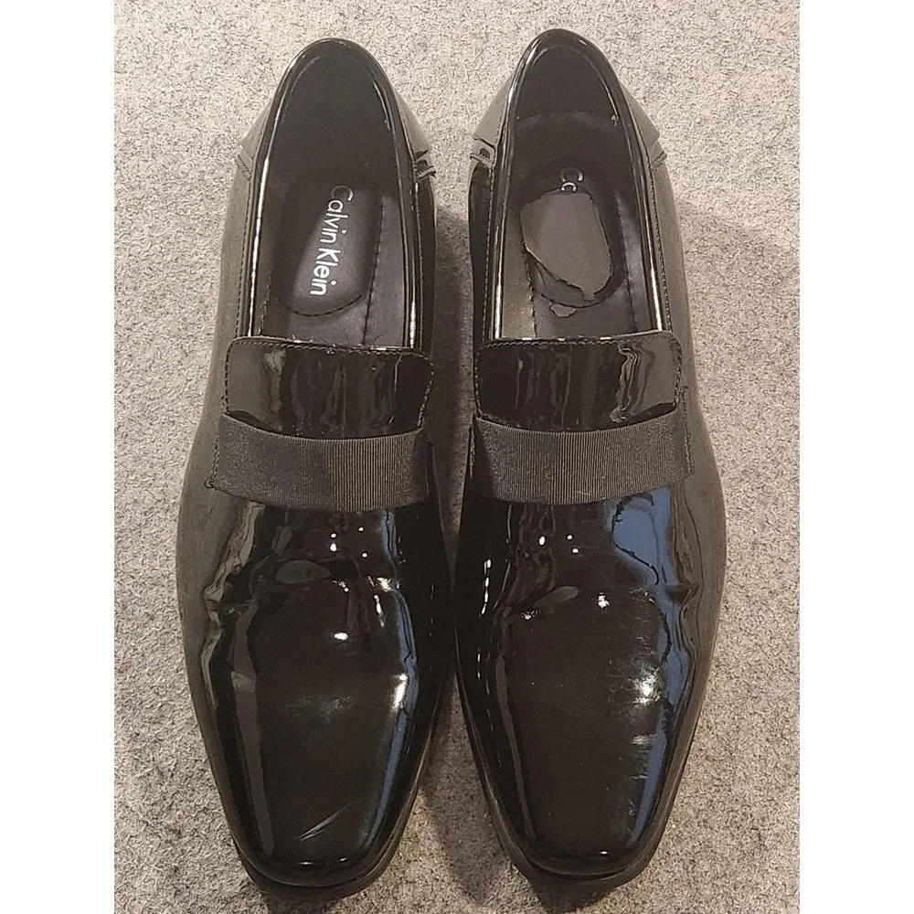 Calvin Klein Shoes Mens Size‎ 10 Black Patent Leather Monk Strap Dress 34F1511